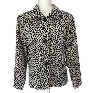 BELUVA Jacket Womens S Leopard Print Vintage Retro Textured Cozy Fabric